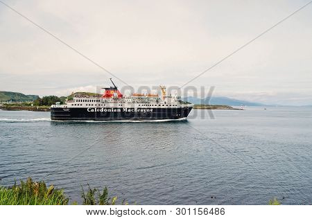 Oban, United Kingdom - February 20, 2010: Cruise Liner Caledonian Macbrayne In Sea. Holiday Ship Nav