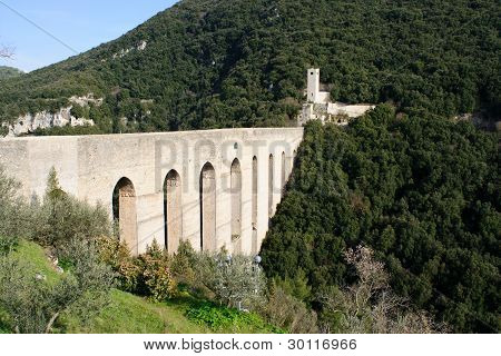 Akvadukt v Evropě Spoleto, Itálie