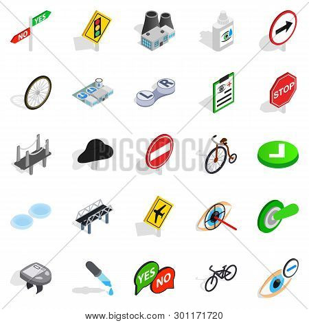 Decussation Icons Set. Isometric Set Of 25 Decussation Icons For Web Isolated On White Background