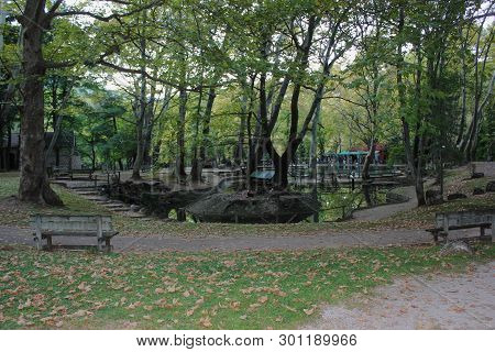 Agios Nikolaos Park Naousa Greece Europe