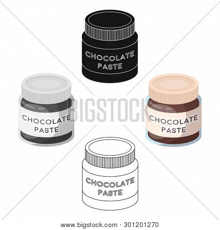 Chocolate Paste Icon In Cartoon, Black Style Isolated On White Background. Chocolate Desserts Symbol