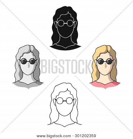 A Woman With Blond Hair With Glasses.a Blind Woman Because Of Diabetes.diabetes Single Icon In Carto