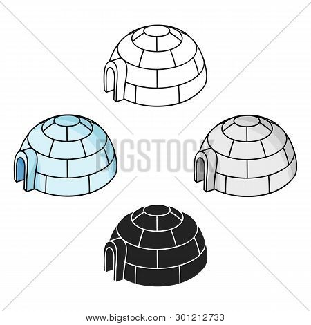 Igloo Icon In Cartoon, Black Style Isolated On White Background. Ski Resort Symbol Stock Vector Illu