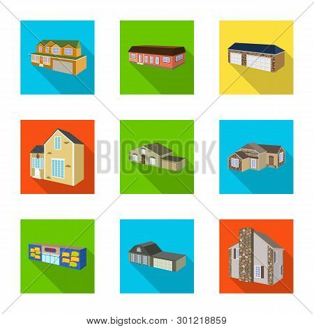 Vector Design Of Facade And Housing Icon. Set Of Facade And Infrastructure Stock Symbol For Web.