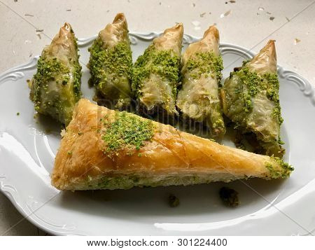 Turkish Baklava Havuc Dilim And Sobiyet In Plastic Box / Package. Traditional Dessert.
