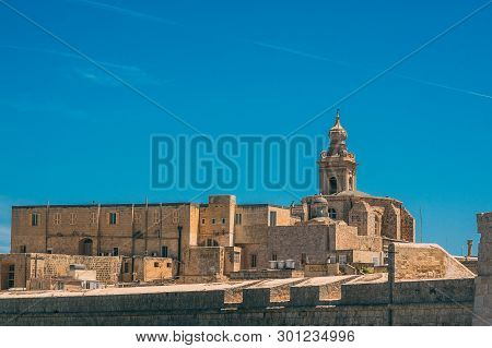 View To The Palazzo Santa Sofia  In Mdina, Malta