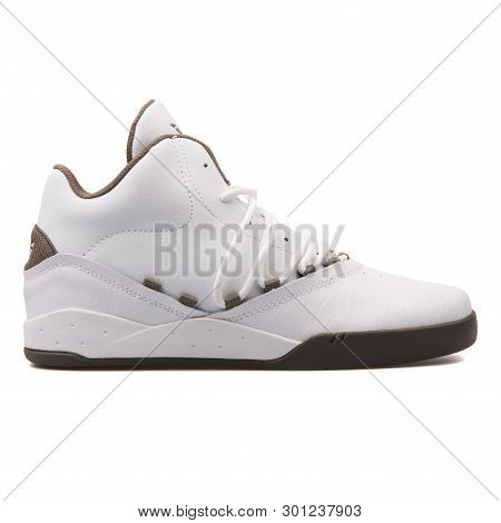 Vienna, Austria - August 10, 2017: Supra Estaban White Sneaker On White Background.