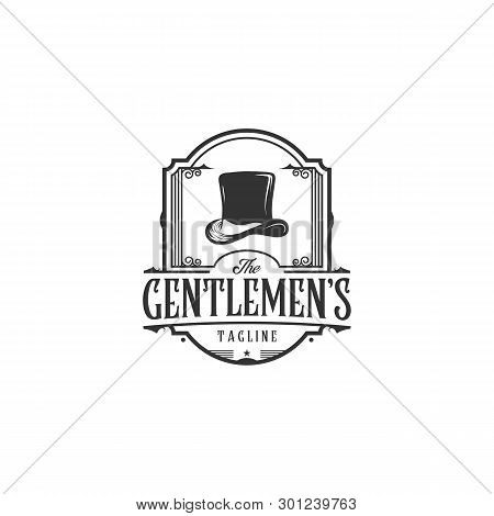 Retro Tophat Vector Icon On White Background