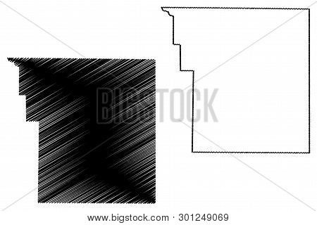 Brooks County, Texas (counties In Texas, United States Of America,usa, U.s., Us) Map Vector Illustra
