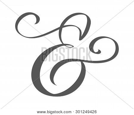 Custom Decorative Ampersand Isolated On White. Hand Written Calligraphy, Vector Illustration. Great 