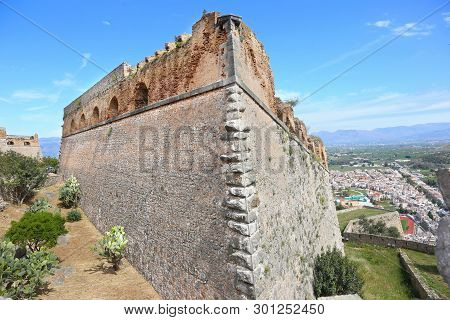 Nafplio Greece, May 10 2019: The Palamidi Fortress In The Town Of Nafplio Argolis Greece. Editorial 