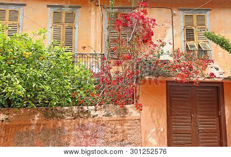 Traditional Old Houses At Nafplio Town Argolis Greece