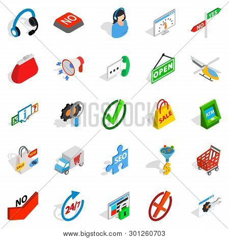 Auction Icons Set. Isometric Set Of 25 Auction Icons For Web Isolated On White Background