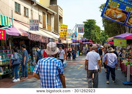 Tainan, Taiwan - April 13, 2019 :  Anping Old Street ( Yanping Street ). A Historic Street In Anping