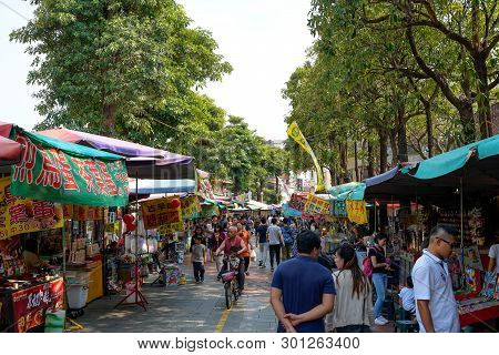 Tainan, Taiwan - April 13, 2019 :  Anping Old Street ( Yanping Street ). A Historic Street In Anping