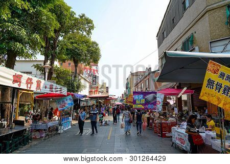 Tainan, Taiwan - April 13, 2019 :  Anping Old Street ( Yanping Street ). A Historic Street In Anping