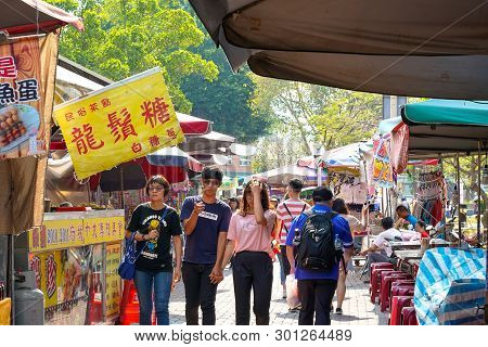 Tainan, Taiwan - April 13, 2019 :  Anping Old Street ( Yanping Street ). A Historic Street In Anping