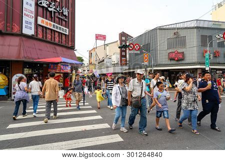 Tainan, Taiwan - April 13, 2019 :  Anping Old Street ( Yanping Street ). A Historic Street In Anping