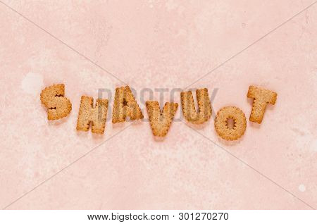 Crackers Arranged As A Word Shavout, Copy Space For Your Text