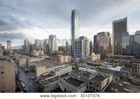 Vancouver Bc Robson Street bylandskab dag