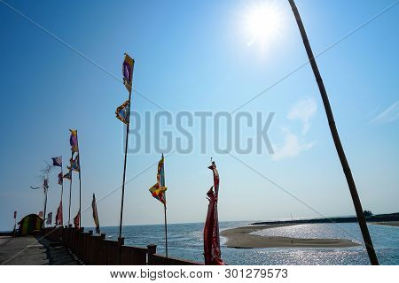 Tainan, Taiwan - April 11, 2019 :  Luermen River Estuary (natural Defense Of The Capital) At Taijian