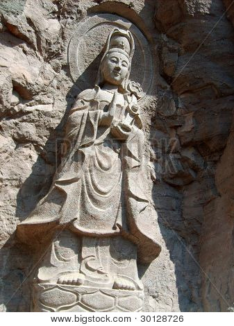 Stone Carving Bodhisattva, Monte Wuyi, provincia del Fujian, Cina