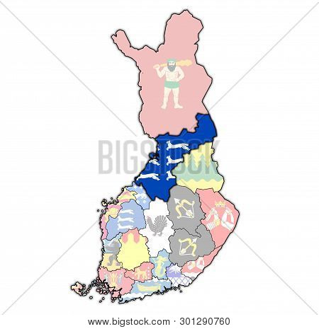 Northern Ostrobothnia Region With Flag