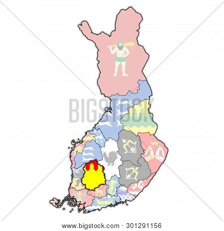 Pirkanmaa Region With Flag