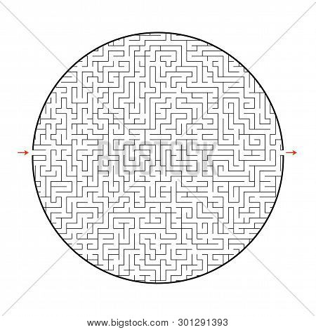 Difficult Big Maze. Game For Kids And Adults. Puzzle For Children. Labyrinth Conundrum. Find The Rig