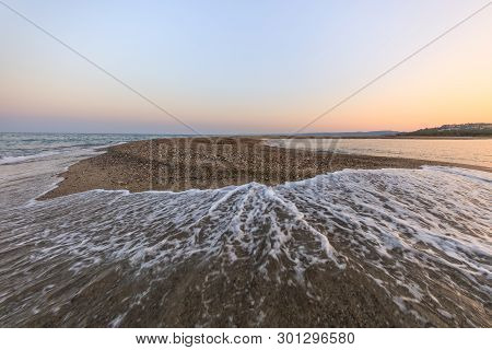 Beach At Possidi Cape On The Kasandra Peninsula. Greece. Aerial View