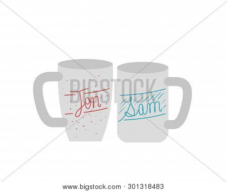 Cups  Cfee With White Background Vector Illustration Design