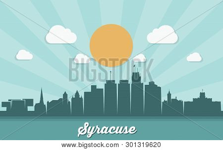 Syracuse Skyline - New York, United States Of America, Usa - Vector Illustration