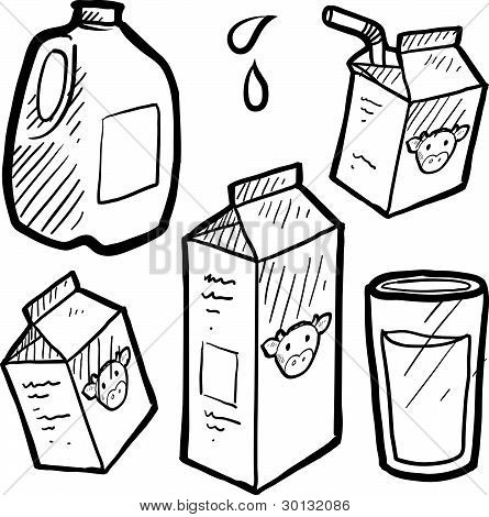 Mælk og juice karton skitse