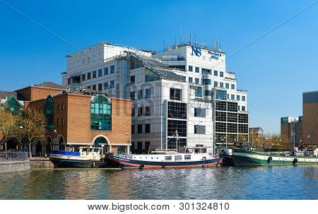 London, England - May 3, 2013: Headquarters Of Publishing Group Northern & Shell In South Quay Part 