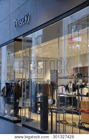 New York, Ny  Apr 14: Theory Store At Brookfield Place In Manhattan, New York, As Seen On April 14, 