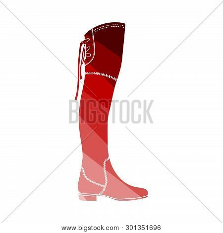 Hessian Boots Icon. Flat Color Ladder Design. Vector Illustration.