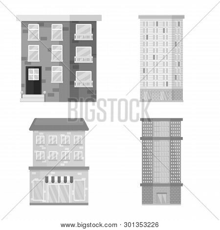 Vector Illustration Of Construction  And City Symbol. Collection Of Construction  And Center Stock V