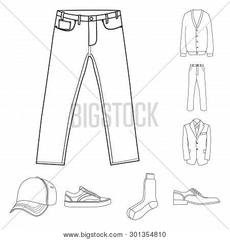 Vector Illustration Of Man And Clothing Logo. Collection Of Man And Wear Stock Vector Illustration.