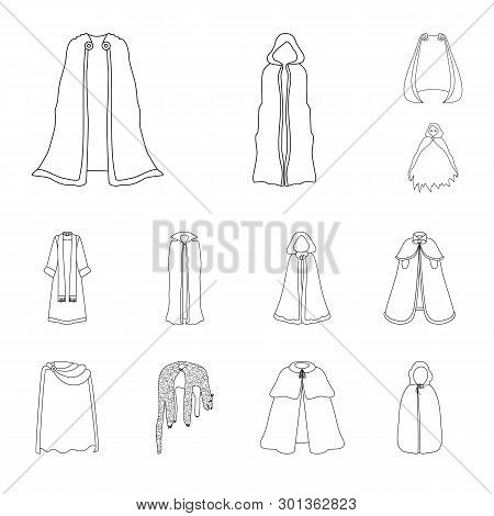 Vector Illustration Of Robe And Garment Icon. Set Of Robe And Cloth Vector Icon For Stock.