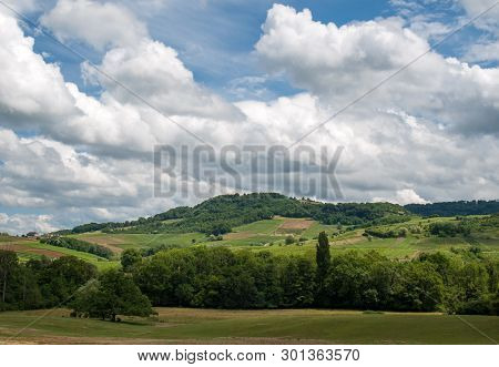 France, Jura, Arbois, Vineyard Landscape In The Commune Of Pupillin, Famous Terroir Of The Jura Wine
