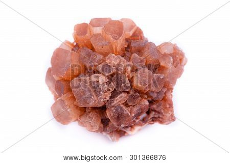 Macro Mineral Stone Aragonite On White Background