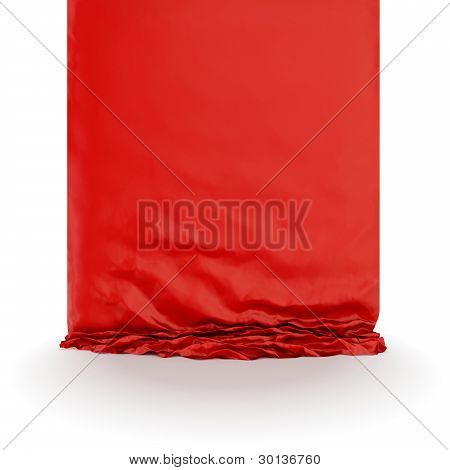 Czerwony draperie jedwabiu.