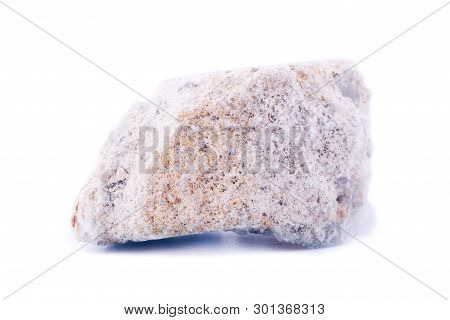 Macro Mineral Celestite Stone On A White Background
