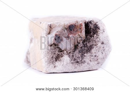 Macro Mineral Phlogopite Stone On A White Background