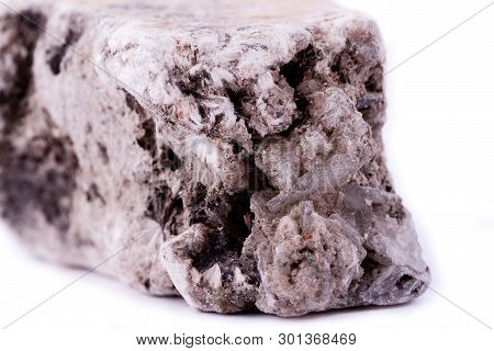 Macro Mineral Phlogopite Stone On A White Background