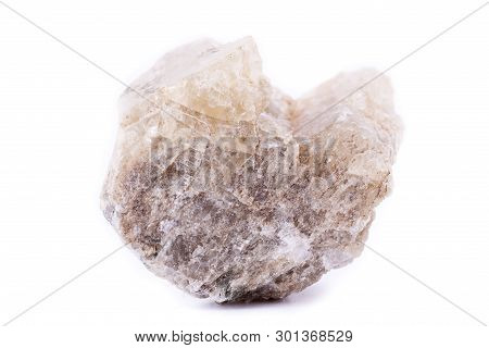 Macro Minerals Spodumene Stone On A White Background