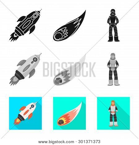 Vector Illustration Of Astronomy And Technology  Icon. Set Of Astronomy And Sky Vector Icon For Stoc