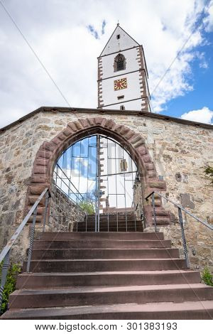 An image of the fortified church at Bergfelden south Germany