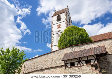 An image of the fortified church at Bergfelden south Germany