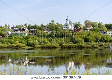 The Ancient Russian Town Of Kasimov. View From The Oka River